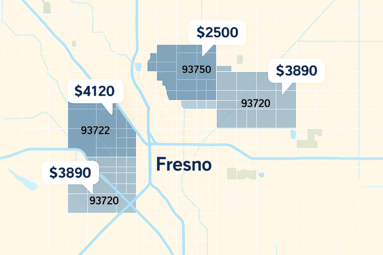 bids according to zip codes of fresno